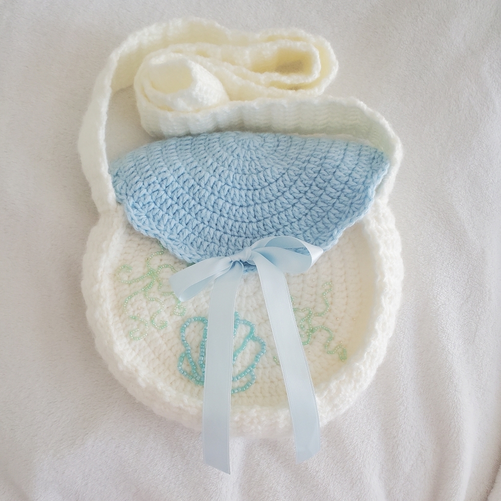 handmade beaded crochet bag - mermaidcore, ocean vibes